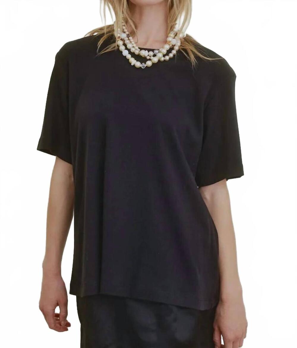 NEW AQUARIUS COCKTAIL campbell oversized crew tee in black